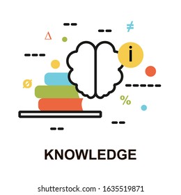 Concept of Knowledge icon, modern flat thin line design, vector illustration, for graphic and web design