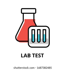 Concept of Lab Test icon, modern flat editable line design vector illustration, for graphic and web design
