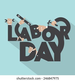 Concept Of Labor Day Typography Design Vector Illustration