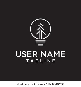 the concept of a lamp logo with a unique tree, simple