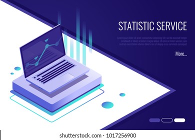 Concept of landing page . Analysis data and Investment. Business success.Financial review with laptop and infographic elements. 3d isometric flat design. Vector illustration. Concept of landing page . Analysis data and Investment. Business success.Financial review with laptop and infographic elements. 3d isometric flat design. Vector illustration.