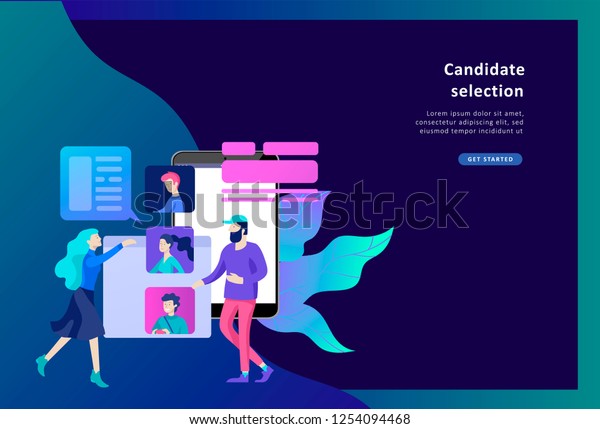 Concept Landing Page Template Human Resources Stock Image