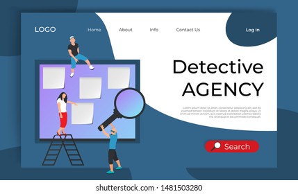 Concept Landing Web Page Detective Agency Stock Vector (Royalty Free ...