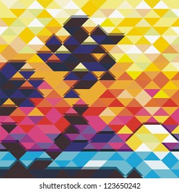 concept of landscape which consist of mosaic. Vector illustration