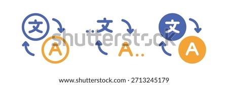 concept Language translation icon. Logo of multinational translator app, online language translation.