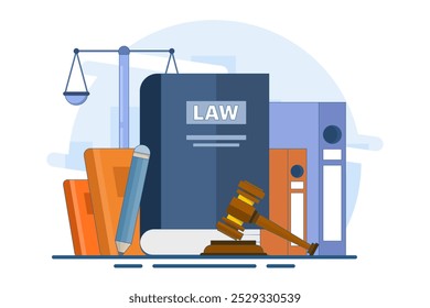 concept of law firm and legal services, lawyer consultant, law and justice, Lawyer, Legal aid, legal consultation in business and finance, Public legal consultation. flat vector illustration.