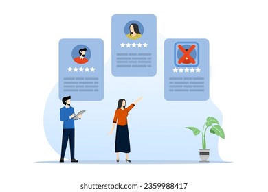 concept of laying off staff or reducing the number of employees, laying off employees, job reduction, job loss due to economic recession, laying off staff, HR employers selecting redundant employees.