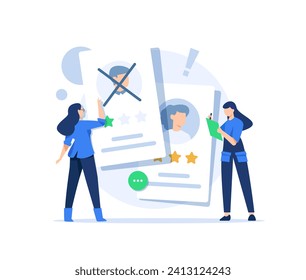 concept of laying off staff or reducing the number of employees,job loss due to economic recession, laying off staff, HR employers selecting redundant employees,laying off employees, job reduction