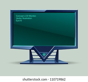 Concept LCD monitor, Vector Illustration, television