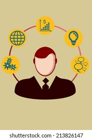 Concept leader executive businessman vector illustration