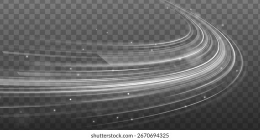 Concept of leading in business, Hi tech products, warp speed wormhole science vector design. Cyberpunk light trails in motion or light slow shutter effect.	
