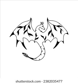 concept leaf dragon vector illustration