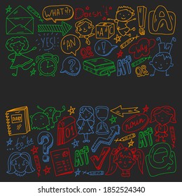 Concept of learning English. Flat design, vector pattern.