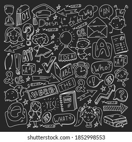 Concept of learning English. Flat design, vector pattern.