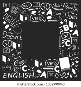 Concept of learning English. Flat design, vector pattern.
