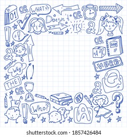 Concept of learning English. Flat design, vector pattern.