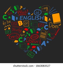 Concept of learning English. Flat design, vector pattern.