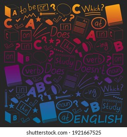Concept of learning English. Flat design, vector pattern.