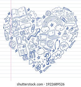 Concepto de aprendizaje del inglés. Diseño plano, patrón vectorial. Cursos de inglés.