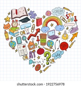 Concept of learning English. Flat design, vector pattern. English courses.