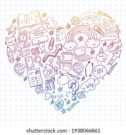 Concept of learning English. Flat design, vector pattern. English courses.