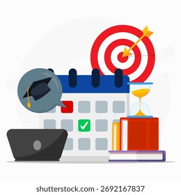 Conceito de programa de aprendizagem, plano de estudo, programação de classe. programação de plano de curso.