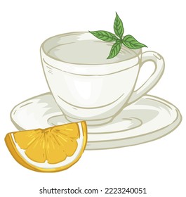 concept of lemon tea classical vector art and illustration