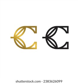 The concept of the letter c with a combination of leaves is very elegant and luxurious with a bit of military style