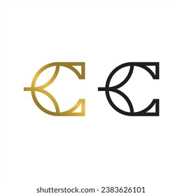 Das Konzept des Buchstaben c mit einer Kombination von Blättern ist sehr elegant und luxuriös mit einem bisschen militärischem Stil