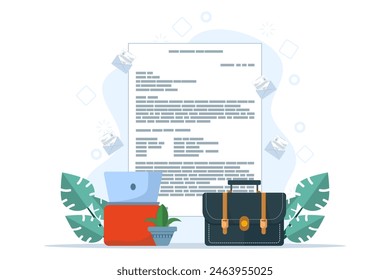 The concept of a letter containing a job application, job application email, job vacancy, how to apply for a job, this design is suitable for brochures, posters or banners. flat vector illustration.