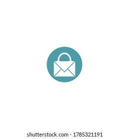 the concept of a letter envelope or e-mail logo and bag