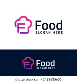 concept letter f with chef logo design vector illustration