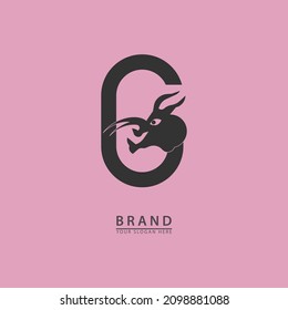 concept letter G and dragon head initials company name logo icon. simple flat vector illustration design.