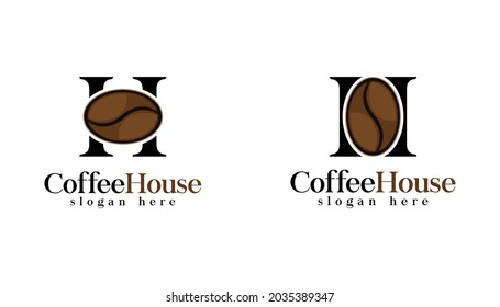Concept letter H with Coffee House logo design vector