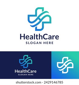 concept letter h with plus logo, health care logo design vector illustration