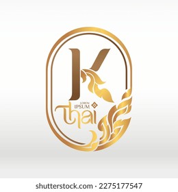 concept of  letter K, logotype design  Thai art style 