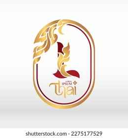 concept of  letter L, logotype design  Thai art style 