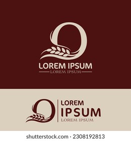 concept of  letter O, logo design  rice farm branding