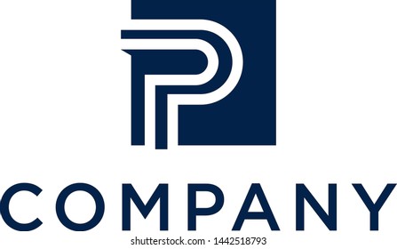 The concept of the letter P logo design, initial P design, P icon design, minimalist P design and box