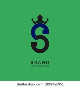 concept letter S crowned with king initials company name logo icon. simple flat vector illustration design.