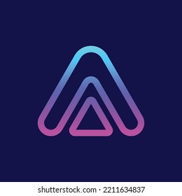 Concept letter A or triangle logo design. Abstract triangle logo design