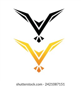 the concept of the letter V phoenix or bird is very nice and elegant