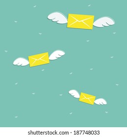Concept of Letter with Wings.