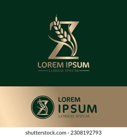 concept of  letter Z, logo design  rice farm branding