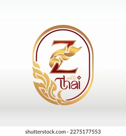 concept of  letter Z, logotype design  Thai art style 