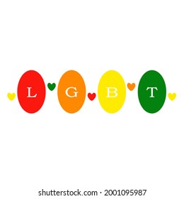 Concept of LGBT (GLBT) lesbian, gay, bisexual, and transgender. Community in LGBT Pride Month. Rainbow symbol.