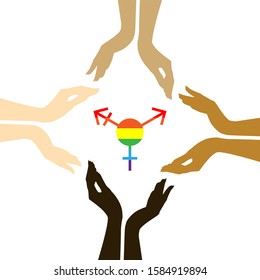 The concept of lgbt, rainbow, gays, lesbians, transgender