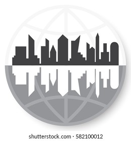 Concept of life cycle, alternation of day and night ecology urban scenery