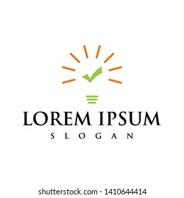 the concept of a light bulb design and a check mark