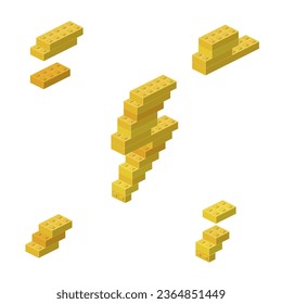 Concept with lightning in isometric style for printing and design.Vector illustration.